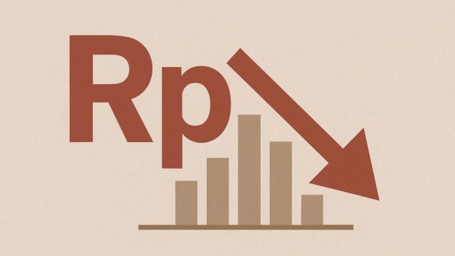 Ilustrasi rupiah tertekan. [ChatGPT/FT News]